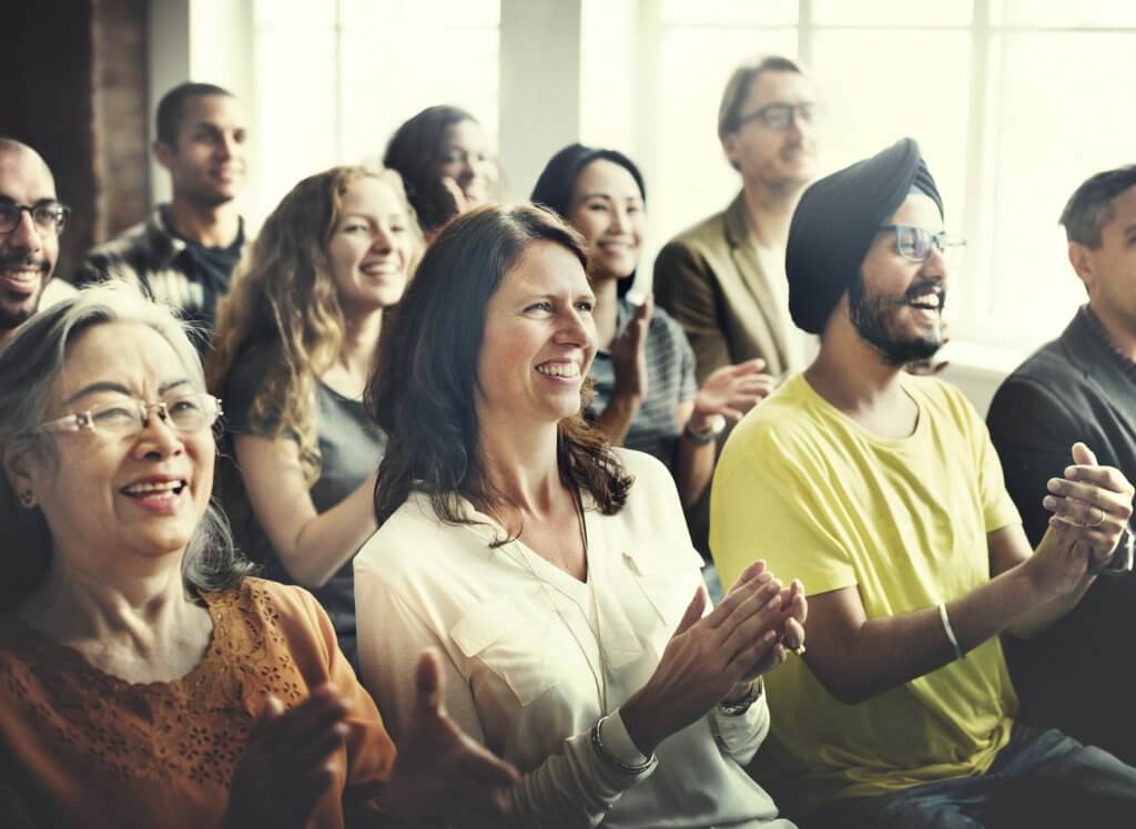 Event diverse atttendees clapping 04242021